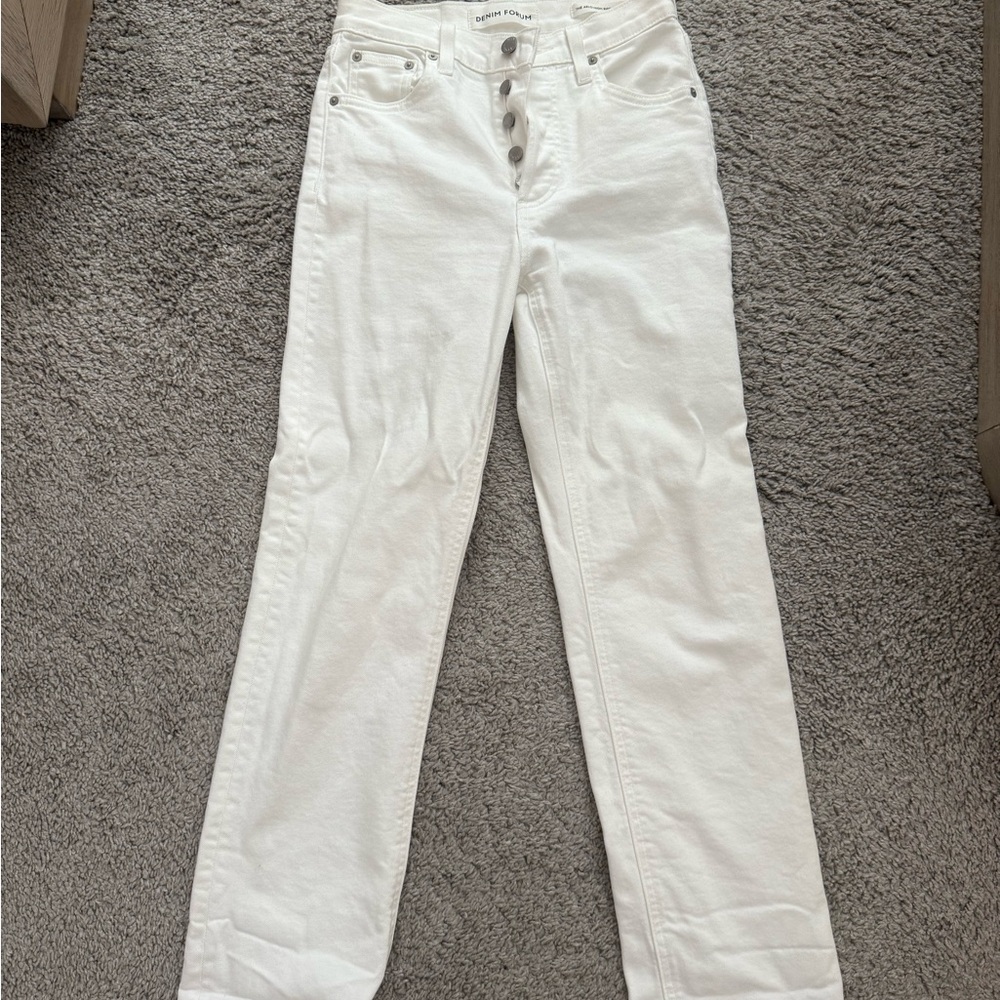 Denim Forum High Rise White Jeans